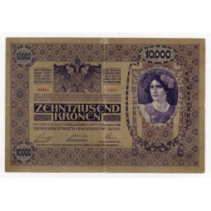 Węgry, 10.000 koron 1918 z nadrukiem MAGYARORSZAG (1009)