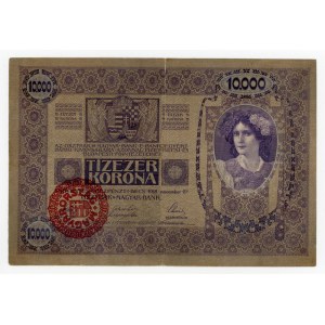 Węgry, 10.000 koron 1918 z nadrukiem MAGYARORSZAG (1009)