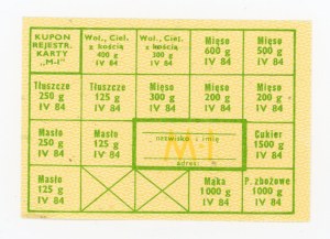 Supply card, April 1984 - M-I (1016)