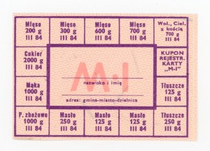 Supply card, March 1984 - M-I (1017)