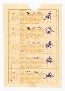 Recycled paper talons, Wroclaw province, 25 zloty 1985/1986 - uncut block of 5 pcs. (1019)