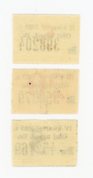 Vouchers for diesel fuel 1985 Total of 3 pcs. (1029)