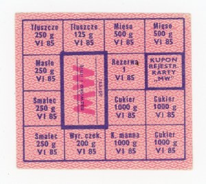 Supply card, June 1985 - M-W (1057)