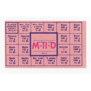 Karta zaopatrzeniowa, czerwiec 1985 - M-II-D (1058)