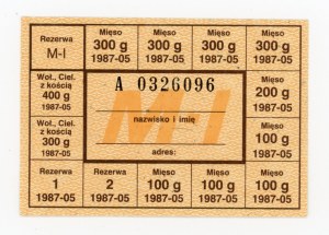 Supply card, May 1987 - M-I (1060)