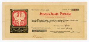 Assignment of the Polish Treasury, 100 crowns 1918 (1085)