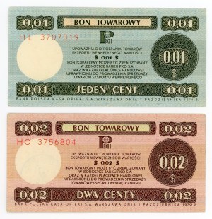 Pewex, set of 1 cent and 2 cents 1979 (1095)