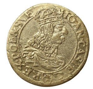 John II Casimir, 1661 TLB sixpence, Cracow, bent shields, flowers, R3 (617)