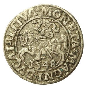 Zygmunt II August, Półgrosz 1548, Wilno - L/LITVA. Arabska cyfra 1 (637)