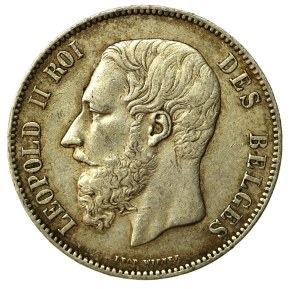 Belgium, Leopold II, 5 francs 1871 (131)