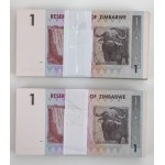 Zimbabwe, 1 dolar 2007. 2 x Paczka bankowa 100 szt. (852)
