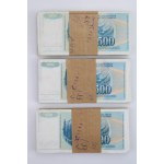 Jugosławia, 500 dinara 1990. 3 x Paczka 100 szt. Razem 300 szt. (854)