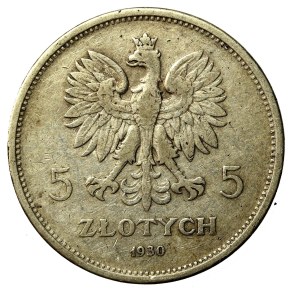 II RP, 5 złotych 1930 Nike. Rzadki rocznik (832)