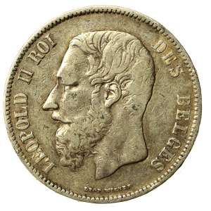 Belgia, Leopold II, 5 franków 1870 (156)