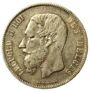 Belgium, Leopold II, 5 francs 1870 (156)