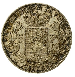Belgium, Leopold II, 5 francs 1876 (157)