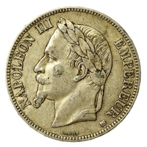 Francja, Napoleon III, 5 franków 1868, Strasburg (159)