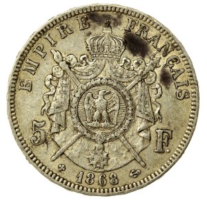 France, Napoleon III, 5 francs 1868, Strasbourg (159)