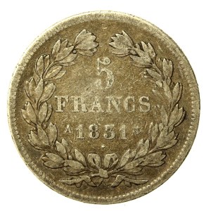 Francja, Ludwik Filip I, 5 franków 1831, Paryż (160)