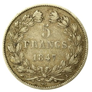 France, Louis Philippe I, 5 francs 1847, Paris (161)