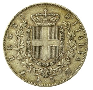 Italy, Victor Emmanuel II, 5 lira 1872, Milano (162)
