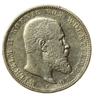 Germany, Württemberg, Wilhelm II, 5 marks 1904 (165)