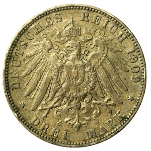 Niemcy, Hamburg, 3 marki 1909 (168)