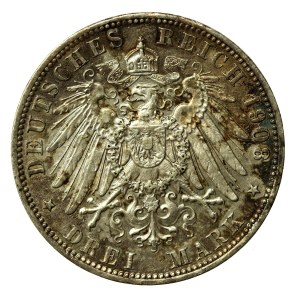 Niemcy, Prusy, Wilhelm II, 3 marki 1908 (169)