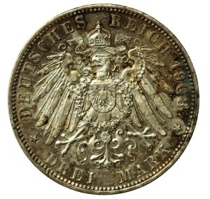 Germany, Prussia, Wilhelm II, 3 marks 1908 (169)