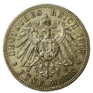 Germany, Prussia, Wilhelm II, 5 marks 1907 (171)