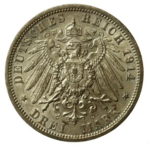 Germany, Prussia, Wilhelm II, 3 marks 1914 (172)