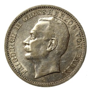 Germany, Baden, Friedrich II, 3 marks 1911 (175)