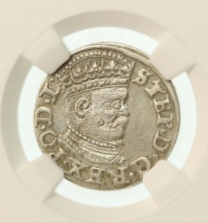 Stefan Batory, trojak 1586, Riga. Small head (991)