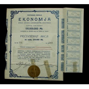 Ekonomja Spółka Akcyjna Gospodarstwa Krajowego, 50 x 5.000 mkp 1922 (994)