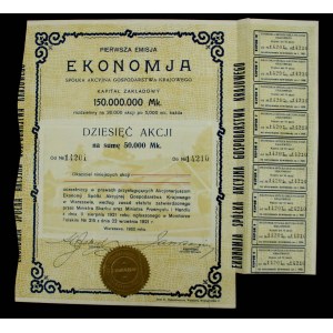 Ekonomja Spółka Akcyjna Gospodarstwa Krajowego, 10 x 5.000 mkp 1922 (995)