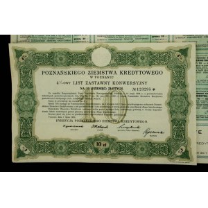 Poznańskie Ziemstwo Kredytowe, 4 % list zastawny konwersyjny, 10 zł 1925 (997)