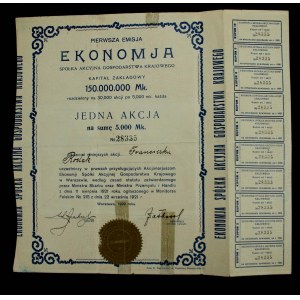 Ekonomja Spółka Akcyjna Gospodarstwa Krajowego, 1 x 5.000 mkp 1922 (1000)