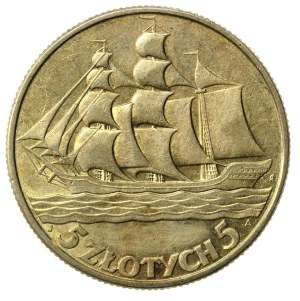 II RP, 5 gold 1936 Sailing ship (774)