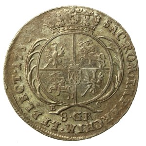 August III Sas, dwuzłotówka (8 groszy) 1753 EC, Lipsk (788)