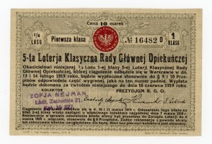 5th RGO Classic Lottery, Lodz 1919 (1117)