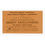 Advertising leaflet, Fates and coins, August Schellenberg, Lviv XIX/XX century. (1119)