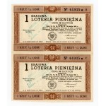 1 National Money Lottery, Krakow 1951 B and C. Total of 2 pcs. (1123)