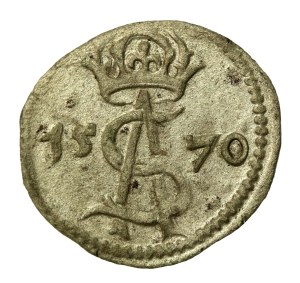 Sigismund II Augustus, Dwudenar 1570, Vilnius. Platina. Rare (840)