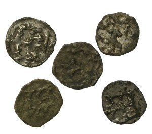 Ladislaus Jagiello, a set of denarii. Total of 5 pieces (847)