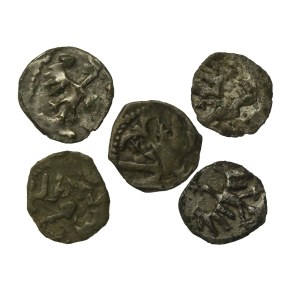 Ladislaus Jagiello, a set of denarii. Total of 5 pieces (847)