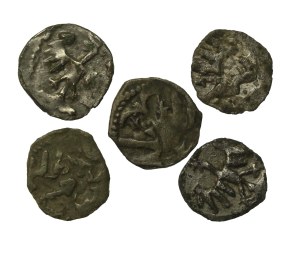 Ladislaus Jagiello, a set of denarii. Total of 5 pieces (847)