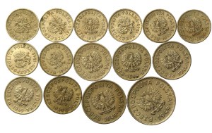 People's Republic of Poland, set of 10, 20, 50 pennies and 1 zloty 1949. total 15 pieces. (681)