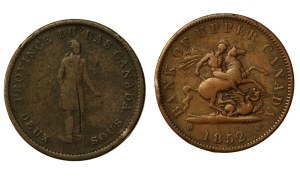 Kanada, zestaw 1 pens 1837 i 1852. Razem 2 szt. (682)