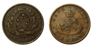 Kanada, zestaw 1 pens 1837 i 1852. Razem 2 szt. (682)