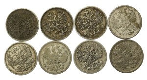 Rosja, Aleksander II, zestaw 15 kopiejek 1861-1871. Razem 8 szt. (812)